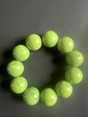 Green Beaded Stretch Bracelet - Women Jewelry